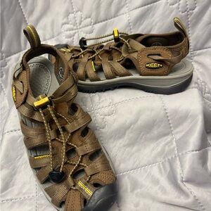 Keen Whisper Brown Leather Hiking Sandal Athletic Outdoor Shoes 1003713 Women’s